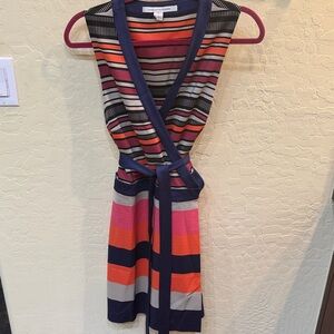 Diane Von Furstenberg Striped Mini Dress - Pink, Blue, Gray